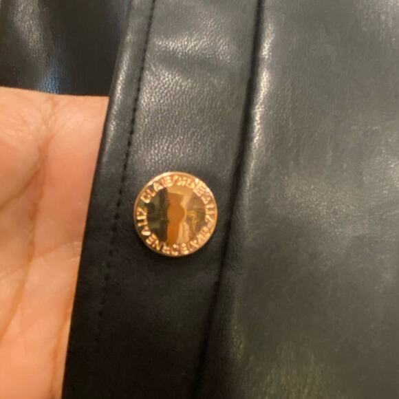 NWT Black Faux Leather Pencil Skirt W/Pockets 6p Knee High Classic Career Wear - Picture 7 of 9